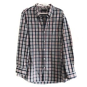 Navy and red plaid cotton/poly